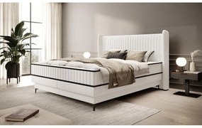 Kontinentális franciaágy 180 cm Dalmo 180 (ágyráccsal) (tárolóhellyel) (fehér + fekete). 1099657