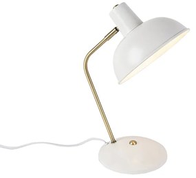 Retro asztali lámpa fehér bronzzal - Milou