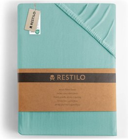 Türkiz gumis jersey lepedő 120x200 cm Amber – Restilo