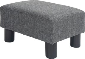 HOMCOM Ülő Zsámoly Lábzsámoly Vászonhatású Modern Puff Lábpihenő Az Ágyhoz, Nappaliba, Sötétszürke | Aosom