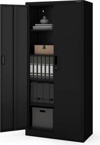 Fekete JAN Compact fémszekrény 1750 x 800 x 400 mm