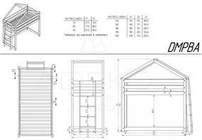 Natúr színű házikó alakú-magasított borovi fenyő gyerekágy 80x200 cm Mila DMPBA – Adeko
