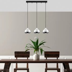 Zsinóros csillár YILDO 3xE27/40W/230V fehér/fekete