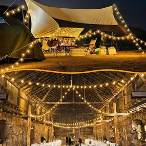 LED kültéri díszfüzér 36xE12/1W/230V 22,35 m IP65 fekete