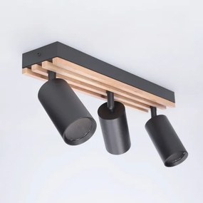 Brilagi - SELE WOOD ACOUSTIC spotlámpa 3xGU10/30W/230V fekete/fa