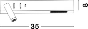 NOVALUCE-9533524 Vida fali lámpa olvasókarral 1x5w led 350lm 3000K Ip20