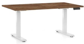 OfficeTech D állítható magasságú asztal, 140 x 80 cm, fehér alap, silverjack tölgy