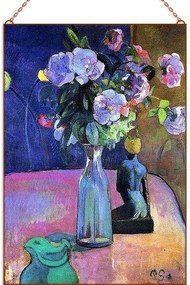 Paul Gauguin - Roses and statuette üvegkép, falikép