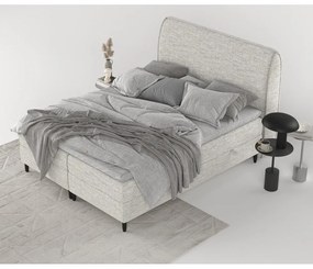 Világosszürke ágyneműtartós boxspring ágy 200x200 cm Melba – Maison de Rêve