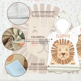 Gyermek poncsó HAPPY LION fehér 60 x 60 cm