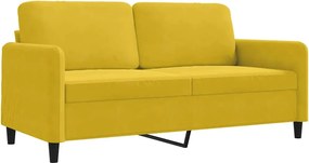 vidaXL kétszemélyes sárga bársony kanapé 140 cm