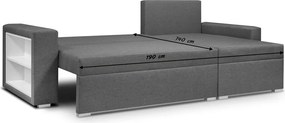 PAVEL Kinyitható sarokkanapé Szürke/krém