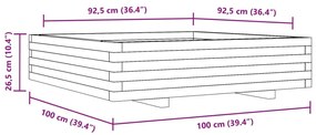 vidaXL tömör duglászfenyő kerti virágláda 100 x 100 x 26,5 cm