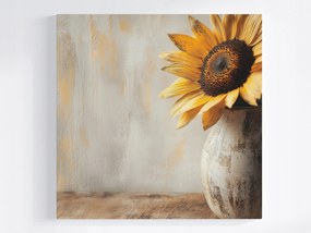 Vászonkép Canvas Dekoráció Agyag Váza Napraforgó Virág 40x40