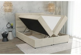 Bézs ágyneműtartós boxspring ágy 140x200 cm Rico – Ropez