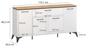 Komód Vejares 2 (fehér + evoke tölgy) . 1116992