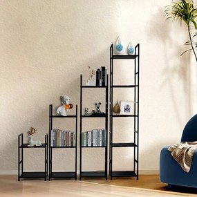 Intenso Home 2 szintes nyitott könyvespolc / éjjeliszekrény 29 x 48cm (Fekete) | Univerzális tároló állvány fém lábakkal