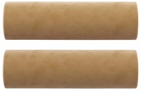 3 személyes barna bársony kanapé díszpárnákkal 180 cm