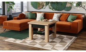 Átalakítható CALEB dohányzó/étkezőasztal emelhető lappal, tölgy craft/fekete