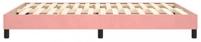 rózsaszín bársony rugós ágykeret 140 x 190 cm