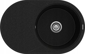 Kerek Konyhai Gránit Mosogató 1 Kamrás Nagy Csepegtető Szifon Króm Savio