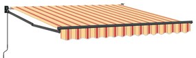 Manuális Behúzható Napernyő Narancs és Piros 350x250 cm