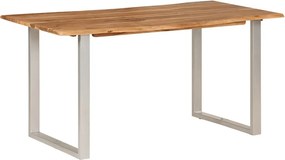 vidaXL tömör akácfa étkezőasztal 154x80x76 cm