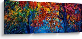 Természetfestmény képe (órával) (90x30 cm)