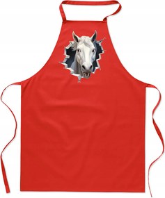 Konyhai Kötény pamut piros lyuk Ló FA_496_cw
