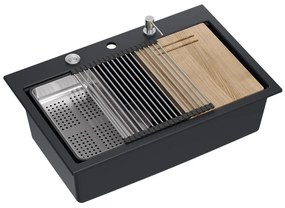 gránit mosogató MARC 110 WORKSTATION Black