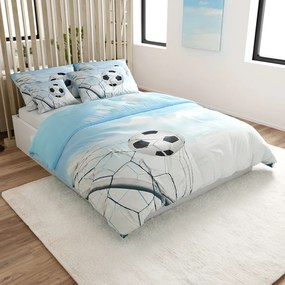 3D pamut ágynemű FOOTBALL ZONE, kék Ágyneműhuzat mérete: 70 x 90 cm | 140 x 200 cm