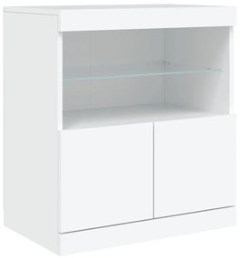 fehér tálalószekrény LED-világítással 60 x 37 x 67 cm