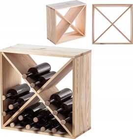 Bortartó Állvány Fa 24 Palack Alkoholos Szekrény Polc Nappali 52cm