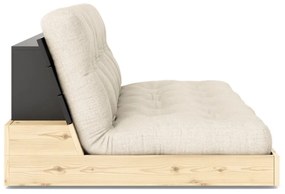 Szürke-bézs len kinyitható kanapé 196 cm Base – Karup Design