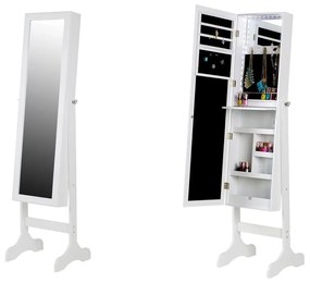 Bien fehér ékszertartó szekrény tükörrel és LED világítással - Bonami Essentials