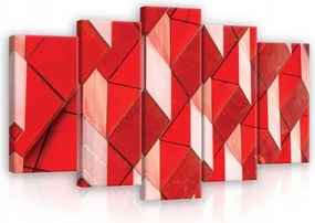 Vászonkép 100x60 Geometria absztrakt dinamika kontraszt piros fehér textúra