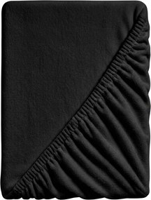 SOFT fekete mikroplüss lepedő 90x200 cm