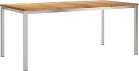 vidaXL ÉtkezőAsztal Barna 180 x 90 x 75 cm Tömör Teakfa