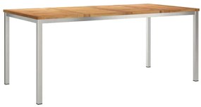 vidaXL ÉtkezőAsztal Barna 180 x 90 x 75 cm Tömör Teakfa