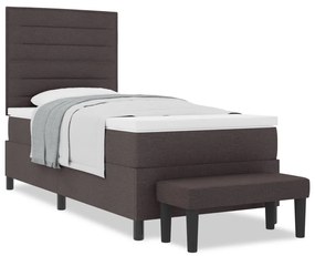 Box Spring Ágy Matraccal és Pad Dark Brown 80x200 cm Szövet