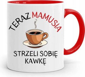 Piros Bögre Anyukáknak, Kávéfőző Nyomtatott Mintával