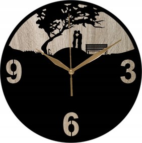 Falióra Fa Kerek Szerelmes Pár Valentin napi Ajándék 35 cm