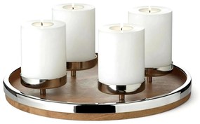 Lani adventi koszorú (Ø 34 cm), mangófa, rozsdamentes acél szegéllyel - EDZARD