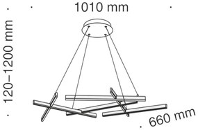 Maytoni MOD016PL-L75W - LED Csillár zsinóron LINE LED/79W/230V fehér