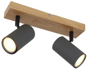 Globo 57911-2G - Spotlámpa ROBBY 2xGU10/35W/230V szürke/barna