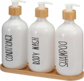 Fürdőszobai adagoló szett Fehér 3x500 ml Balzsam Sampon