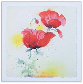Gario Vászonkép Mint a kézzel festett két pipacs Méret: 30 x 30 cm
