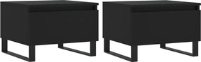 vidaXL 2 db fekete szerelt fa dohányzóasztal 50 x 46 x 35 cm