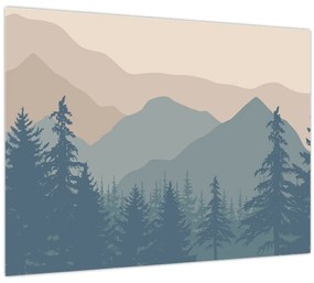 Üveg kép - Türkiz hegység N⁰2 (70x50 cm)