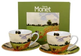 Porcelán csésze + ajl 270 ml 2 személyes dobozban Monet Pipacsmező
